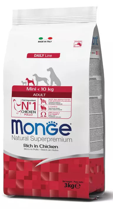 Monge mini adult sausas pašaras (vištiena) 7,5kg