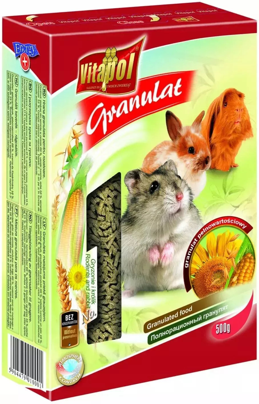 Vitapol STANDARD granuliuotas visavertis pašaras graužikams ir triušiams 500g