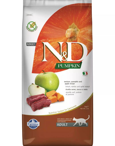FARMINA N&D PUMPKIN - CAT Dry Venison&Apple ADULT 5 kg