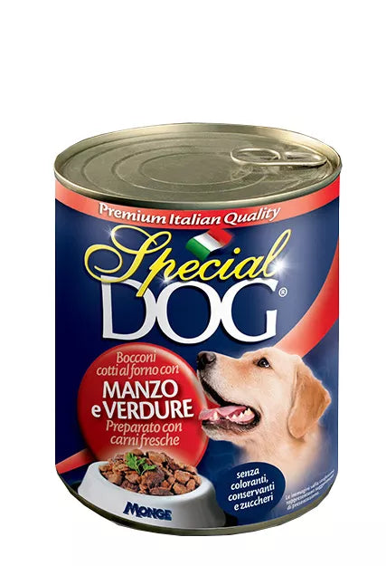 Special dog šunų konservai, gabalėliai su jautiena/daržovėmis 720g