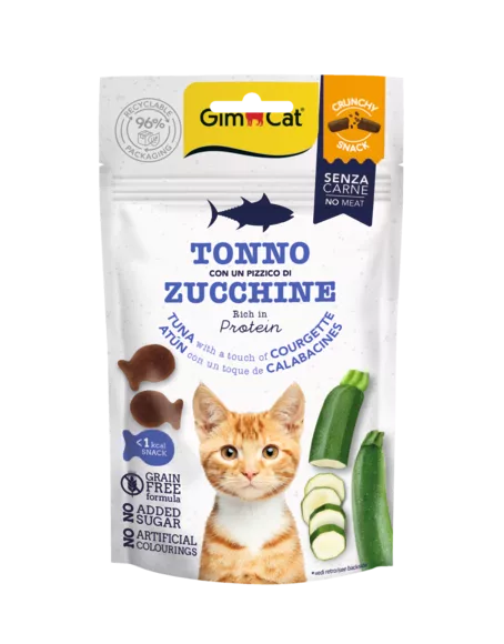 Gimcat Crunchy Snacks Tuna & Courgette traškūs skanėstai tunas/cukinija 50g