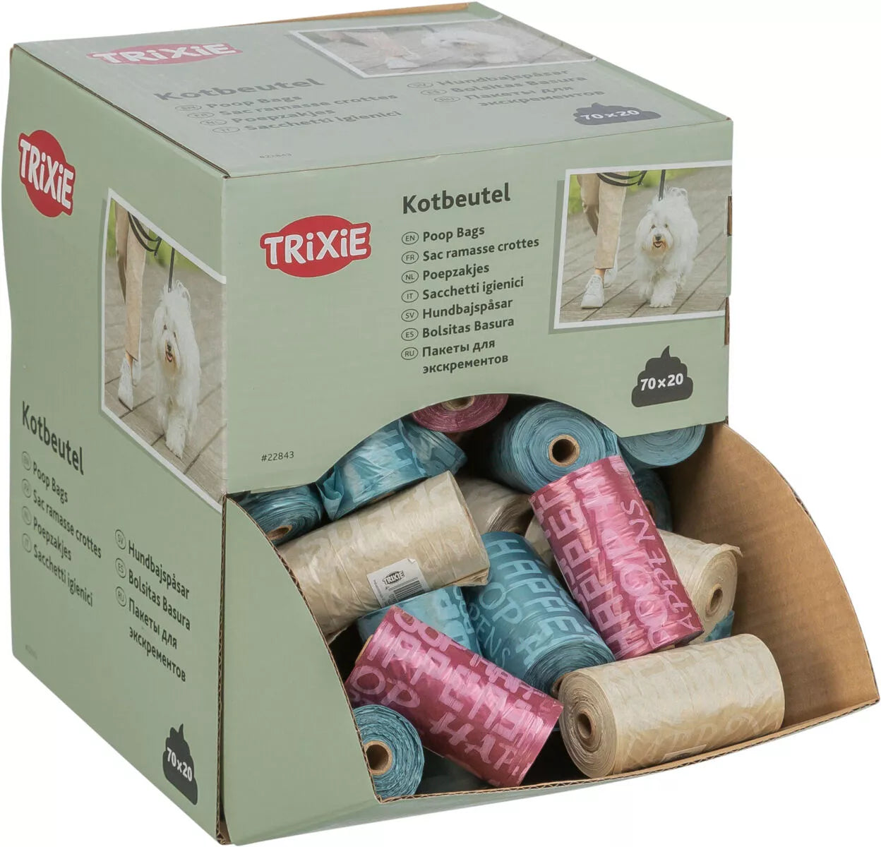 Trixie Šunų išmatų maišeliai, 20 maišelių-rulone, įv. spalvų