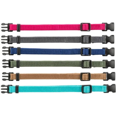 Trixie Junior Antkaklių kompl., S–M 17–25 cm/10 mm, 6 vnt. fuksija, grafito, ind (pak.4)