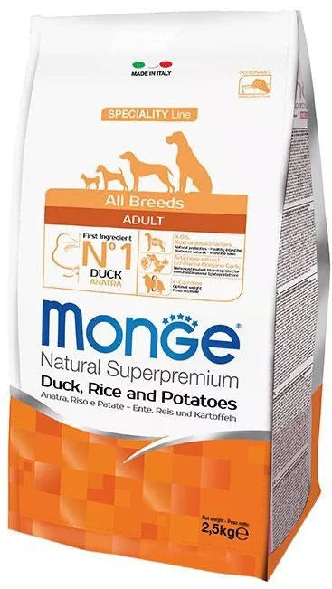 Monge adult sausas pašaras (antiena, ryžiai, bulvės) 2,5kg
