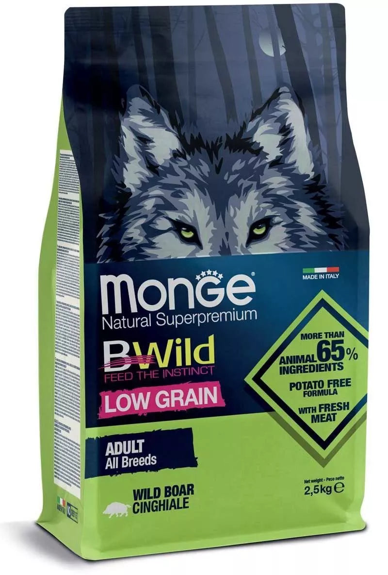 Monge BWild adult sausas pašaras suaugusiems šunims su šerniena 12kg