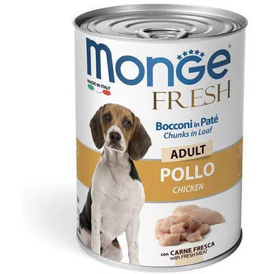 Monge Fresh adult konservuotas pašaras šunims su vištiena 400g
