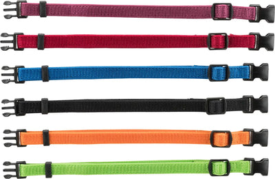 Trixie Junior Antkaklių kompl., M–L 22–35 cm/10 mm, 6 vnt. juodas, raudonas, mėlynas (pak. 6)