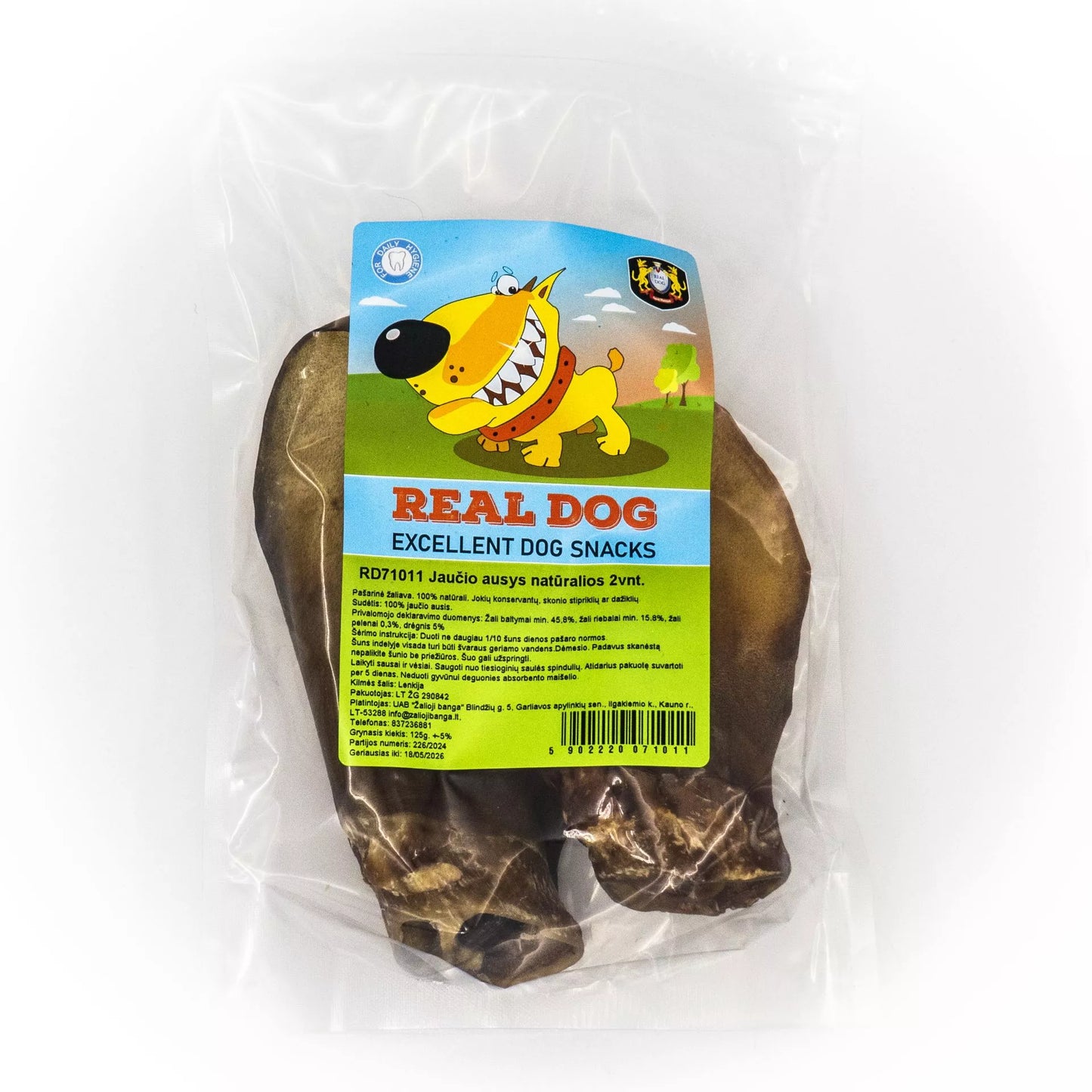 Real Dog jaučio ausys natūralios 2vnt.