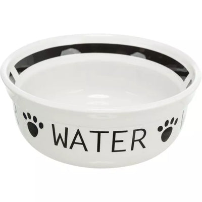 TRIXIE „Water"dubenėlis, keramika, 0.6 l/15 cm, baltas/juodas
