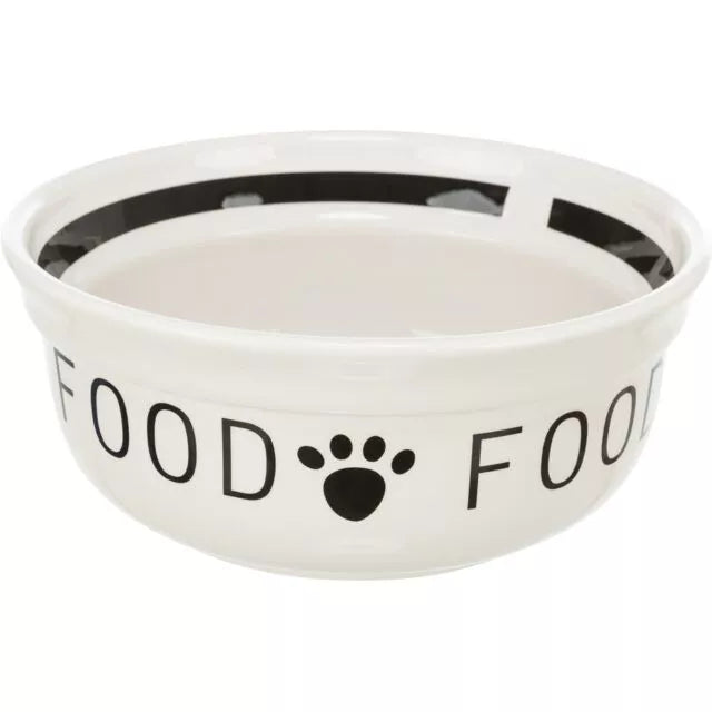 TRIXIE „Food" dubenėlis, keramika, 0.6 l/15 cm, baltas/juodas