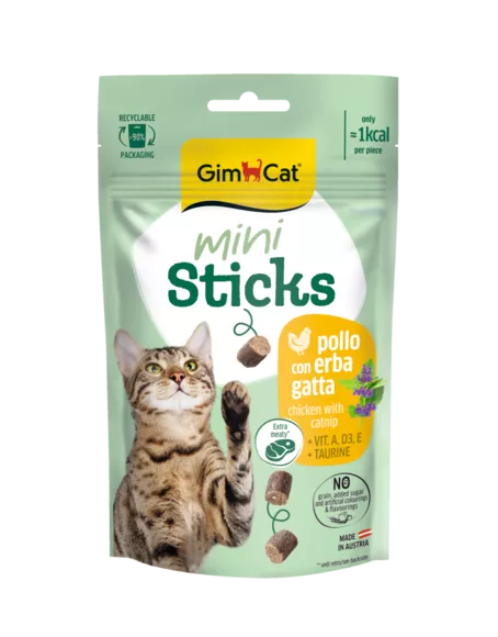 GIMCAT MINI STICKS CHICKEN WITH CATNIP 50 G