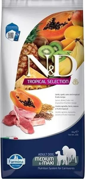 FARMINA N&D TROPICAL SELECTION - DOG Dry Lamb ADULT MED&MAX 10 kg