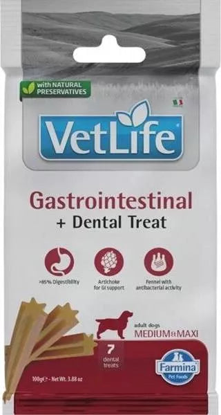 FARMINA  VET LIFE - DOG TREAT - GASTROINTESTINAL ADULT MED&MAX 100 g
