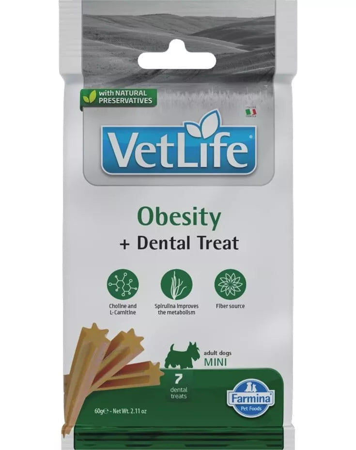 FARMINA  VET LIFE - DOG TREAT - OBESITY ADULT MINI 60 g