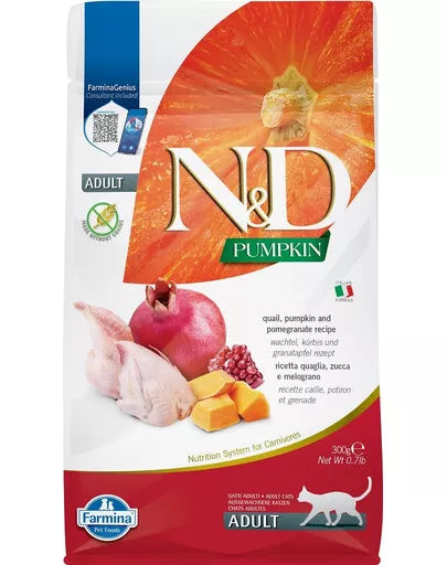 FARMINA N&D PUMPKIN - CAT Dry Quail&Pomegranate ADULT 300 g