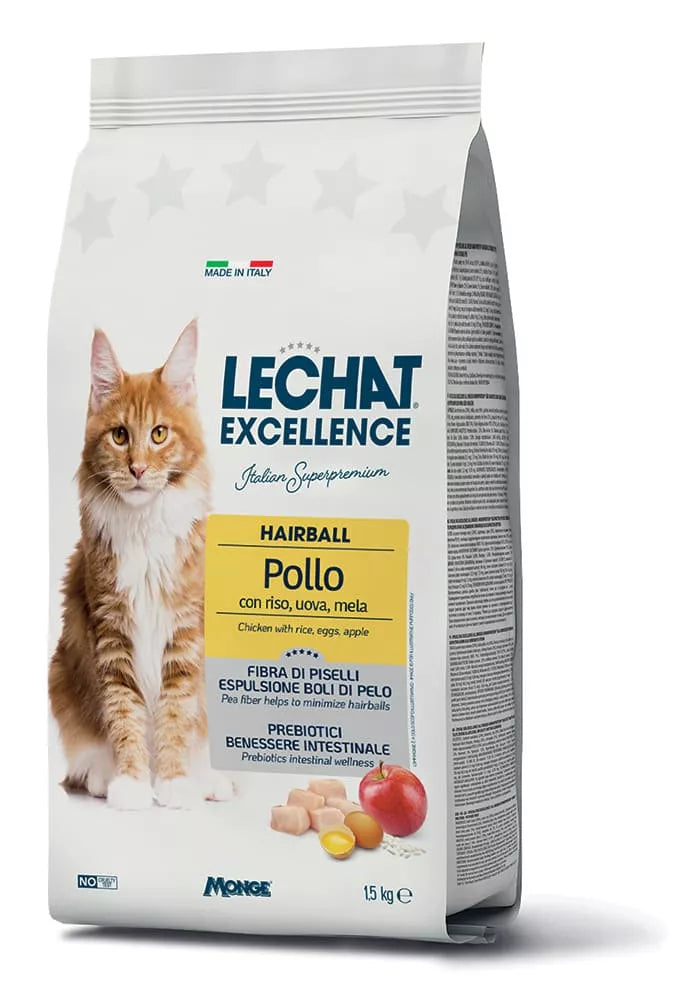 Lechat Exc. Hairball sausas pašaras katėms su vištiena 1.5kg