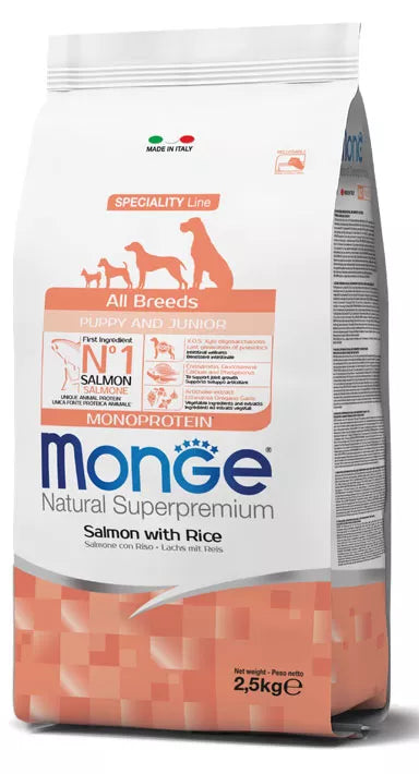 Monge puppy sausas pašaras (lašiša ir ryžiai) 12kg