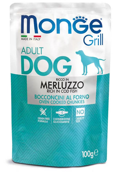Monge Grill konservuotas pašaras šunims su menke 100g