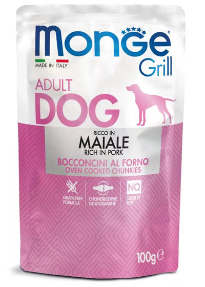 Monge Grill konservuotas pašaras šunims su kiauliena 100g
