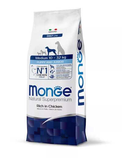 Monge medium puppy sausas pašaras (vištiena) 12kg