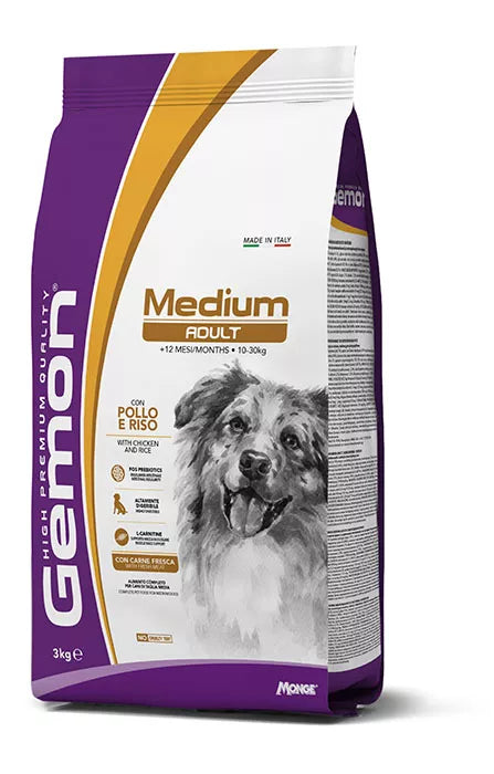Gemon medium adult visavertis pašaras suaugusiems šunims su vištiena 3kg