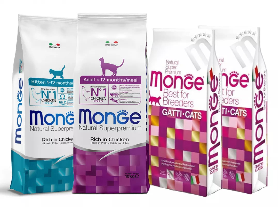 Monge Cat 4x10kg Kitten+Adult+Urinary+Rabbit Mono