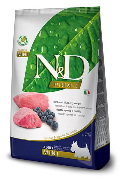 FARMINA N&D PRIME - DOG Dry Lamb&Blueberry ADULT MINI 2,5 kg