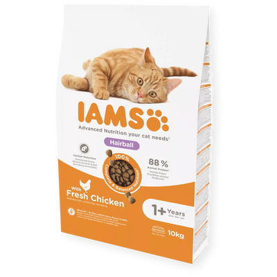 IAMS Adult Cat Hairball (vištiena) 10kg