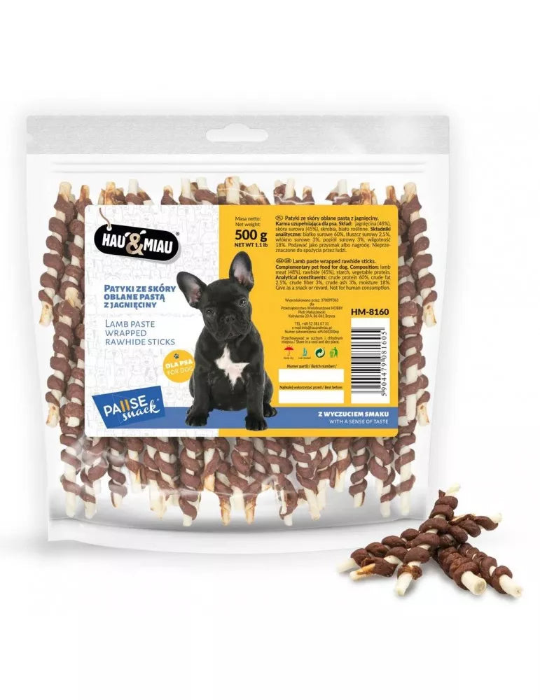 Hau&Miau balti pagaliukai, padengti ėrienos pasta 500g