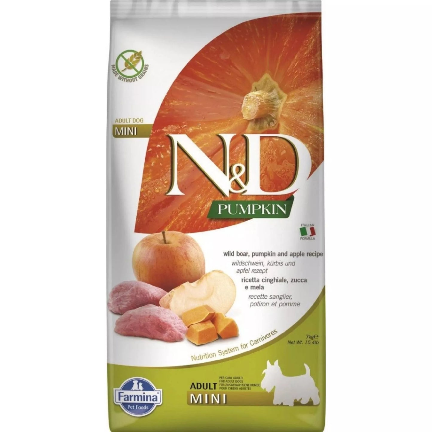 FARMINA N&D PUMPKIN - DOG Dry Wild Boar&Apple ADULT MINI 7 kg