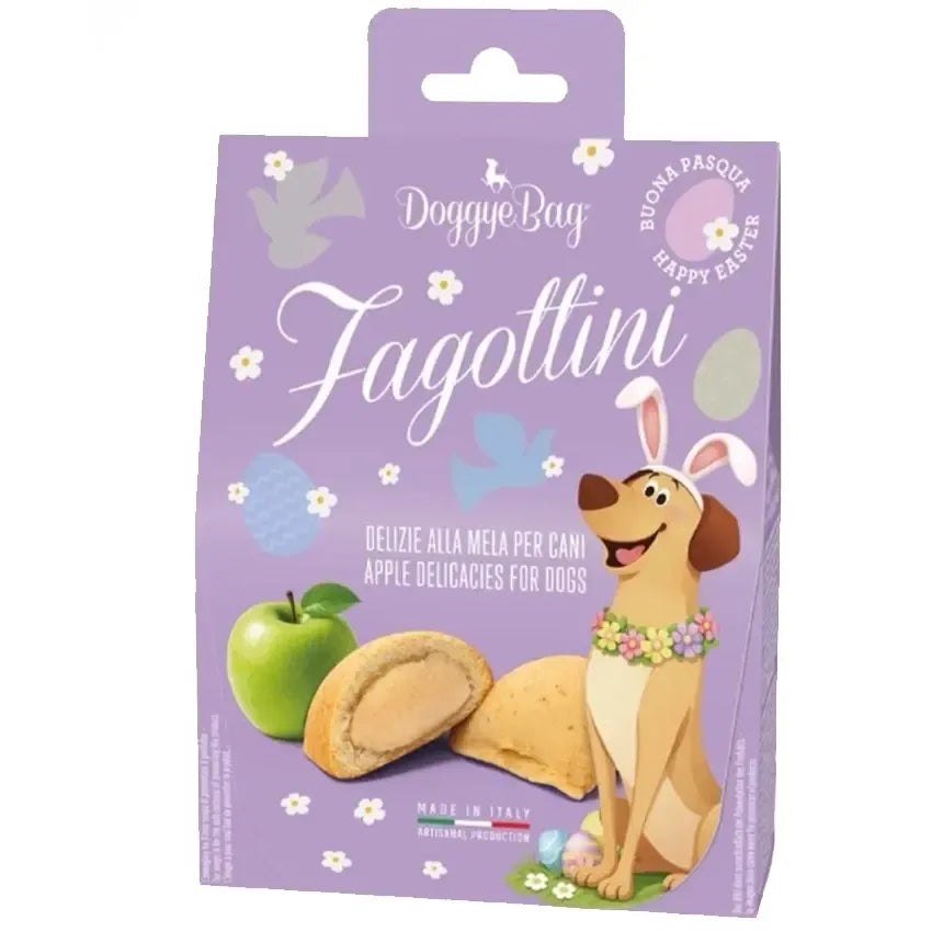 DoggyeBag FAGOTTINI Traškūs sausainiai su obuoliais 3x2x1cm 110 g