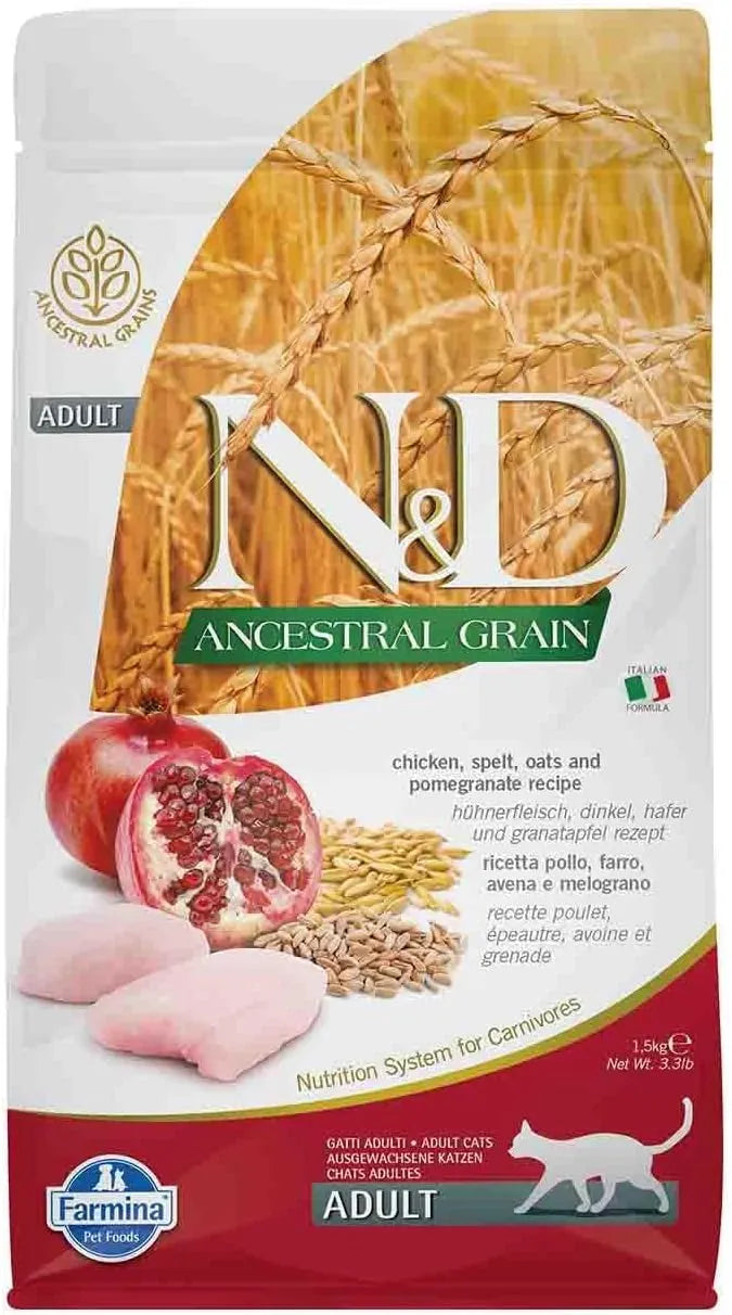 FARMINA N&D ANCESTRAL GRAIN - CAT Dry Chicken Spelt Oats&Pomegranate ADULT 300 g