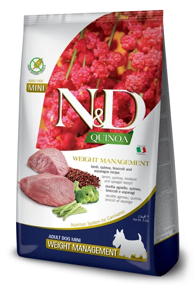 FARMINA N&D QUINOA - DOG Dry WEIGHT MANAGEMENT Lamb&Broccoli ADULT MINI 2,5 kg
