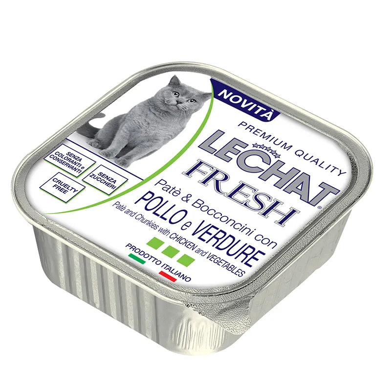 Lechat Fresh konservai suaug. katėms su vištiena ir daržovėmis 100g