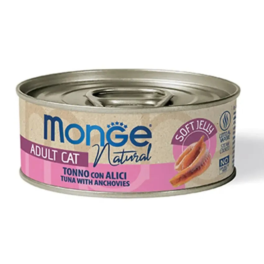 Monge Jelly Senior kons. pašaras senyvoms katėms su tunu ir ančiuviais 80g