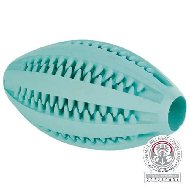 Trixie Denta Fun Regbio kamuolys, mėtinis, natūrali guma, 11 cm