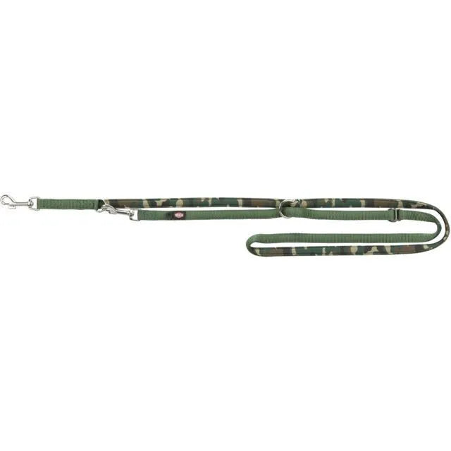Trixie Premium pritaikomas pavadys, su neoprenu M-L 2m/20mm, kamufl./miško