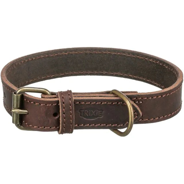 Trixie Rustic rieb. odos antkaklis, L 48-56cm/30mm, tams. rudas