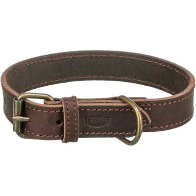 Trixie Rustic rieb. odos antkaklis, M-L 42-48cm/25mm, tams. rudas