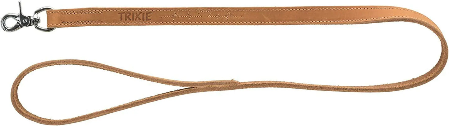 Trixie Rustic rieb. odos pavadys Heartbeat, M-L 1m/20mm, rudas