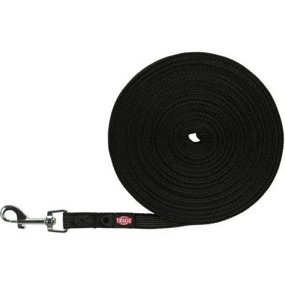 Trixie Tracking pavadys, gumuotas S-M 15 m/15mm, juodas